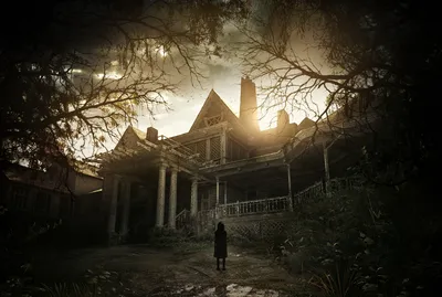 Vivid Dark Wallpaper Black/Dark Wallpaper 4K 1920x1290 A, Dark, Atmospheric, Scene, From, Resident, Evil, 7, Biohazard, Featuring, Looming, Abandoned, Gray, White, Landscape, Full HD