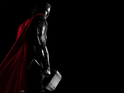 Crisp Thor Wallpaper Black/Dark Wallpaper 4K 1920x1440 A, Striking, Hd, Desktop, Wallpaper, Featuring, Thor, The, Iconic, Superhero, Standing, Majestically, Gray, Landscape, Full HD