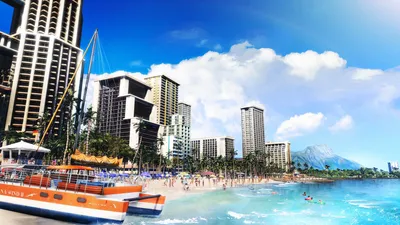 Misty Tropical Wallpaper World Wallpaper 4K 1920x1080 Hd, Desktop, Wallpaper, Of, A, Tropical, Cityscape, From, Video, Game, Like, Dragon), White, Ultrawide, Full HD