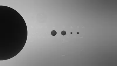 Dreamy Depicting Wallpaper Space Wallpaper 4K 2560x1440 Hd, Wallpaper, Depicting, The, Solar, System, With, Stylized, Planetary, Bodies, Against, Dark, Gray, Ultrawide, QHD