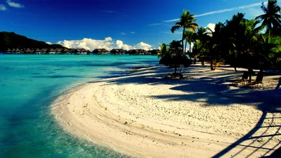 Serene Beach Soft Nature Wallpaper 4K 1920x1080 A, Serene, Beach, Scene, Featuring, Soft, White, Sand, Vibrant, Turquoise, Waters, Palm, Ultrawide, Full HD
