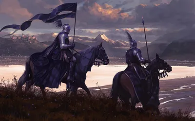 Vibrant Captivating Wallpaper Fantasy Wallpaper 4K 1920x1197 A, Captivating, Hd, Desktop, Wallpaper, Featuring, Two, Armored, Fantasy, Knights, Horseback, Holding, White, Gray, Ultrawide, Full HD