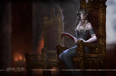 Vivid Annalise Wallpaper Black/Dark Wallpaper 4K 3508x2320 Annalise, Queen, Of, The, Vilebloods, From, Bloodborne, Sits, Regally, Throne, Dark, Detailed, Gray, Ultrawide, QHD