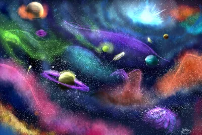 Vibrant Sci Space Colorful Wallpaper 4K, Space category
