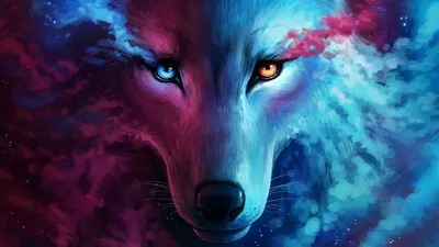Fantasy Wolf Surrounded Animals Wallpaper 4K 1920x1080 Hd, Fantasy, Wallpaper, Featuring, A, Wolf, Surrounded, By, Vibrant, Swirling, Colors, Smoke, Yellow, Pink, Ultrawide, Full HD