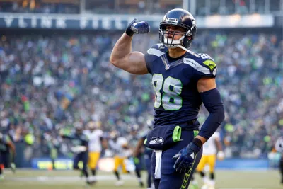 Radiant Seattle Wallpaper Nature Wallpaper 4K 3984x2656 Seattle, Seahawks, Football, Player, Wearing, #88, Flexes, On, Field, Before, Roaring, Crowd, Gray, Landscape, 4k