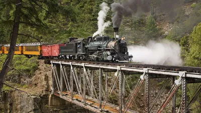 Radiant Vintage Wallpaper World Wallpaper 4K 1920x1080 Hd, Desktop, Wallpaper, Of, A, Vintage, Steam, Train, Crossing, Metal, Bridge, Surrounded, White, Ultrawide, Full HD
