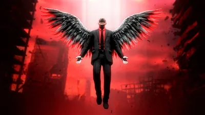 Dark Evil Angel Black/Dark Wallpaper 4K 3000x1688 Hd, Desktop, Wallpaper, Of, A, Dark, Evil), Angel, Black, Wings, Suspended, Red, White, Ultrawide, QHD