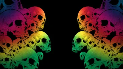 Misty Dark Wallpaper Black/Dark Wallpaper 4K 1920x1080 Hd, Pc, Desktop, Wallpaper, Featuring, A, Dark, Background, Vibrant, Multicolored, Skulls, Arranged, Red, Brown, Ultrawide, Full HD