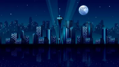 Crisp Artistic Wallpaper World Wallpaper 4K 1920x1080 Artistic, City, Skyline, At, Night, Beneath, A, Full, Moon, Stylized, Desktop, Glowing, Green, White, Gray, Ultrawide, Full HD