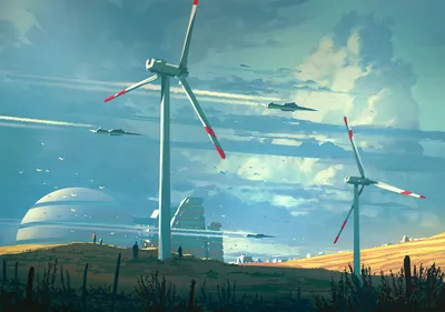 Wind Turbines Raphael Wallpaper 4K, Abstract category