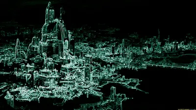 Serene Abstract Wallpaper Space Wallpaper 4K 1920x1080 Abstract, Sci-fi, Cityscape, In, Glowing, Neon, Lines, Depicting, Futuristic, Space, Planet, City, Brown, Gray, Ultrawide, Full HD