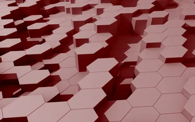 Bright Abstract Wallpaper Abstract Wallpaper 4K 1680x1053 Abstract, Red, Hexagonal, Shapes, Create, A, Striking, Geometric, Pattern, Providing, Contemporary, Desktop, Gray, Ultrawide