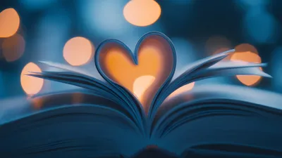 Serene Macro Wallpaper Abstract Wallpaper 4K 3840x2160 Macro, Shot, Of, A, Book, With, Pages, Folded, Into, Heart, Shape, Against, Orange, Gray, Purple, Ultrawide, 4k