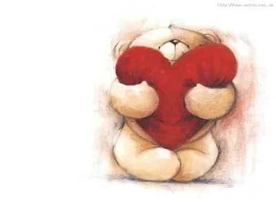 Calm Cute Wallpaper Abstract Wallpaper 4K 1920x1440 A, Cute, Illustration, Of, Teddy, Bear, Holding, Large, Red, Heart, Designed, Desktop, White, Landscape, Full HD