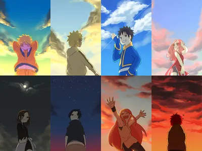 Serene Collage Wallpaper Abstract Wallpaper 4K 1920x1438 Hd, Desktop, Wallpaper, Featuring, Collage, Of, Naruto, Characters, Uzumaki, Minato, Namikaze, Gray, Pink, Landscape, Full HD