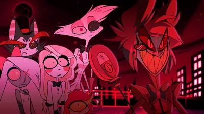 Red Toned Hazbin Abstract Wallpaper 4K 1920x1080 Red-toned, Hazbin, Hotel, Hd, Pc, Desktop, Wallpaper/background:, Featuring, Alastor, Vaggie, Angel, Dust, Red, Pink, Ultrawide, Full HD