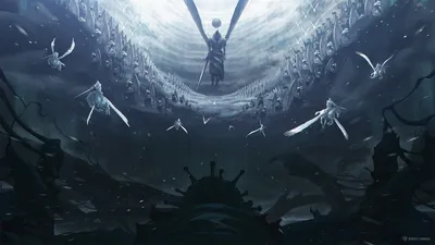 Depicting Dark Angel Descending Amidst Black/Dark Wallpaper 4K 1920x1080 Hd, Pc, Desktop, Wallpaper, Depicting, A, Dark, Angel, Descending, Amidst, Swirling, Crowd, White, Ultrawide, Full HD