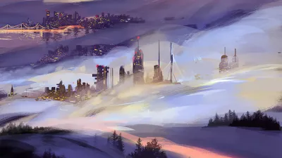 Radiant Fog Wallpaper World Wallpaper 4K 3840x2160 Fog, Artistic, City, Hd, Desktop, Wallpaper, Background, Gray, Ultrawide, 4k