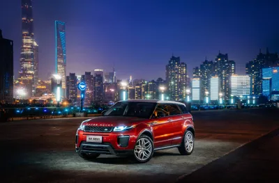 Red Range Rover Evoque Suv World Wallpaper 4K 4096x2693 A, Red, Range, Rover, Evoque, Suv, By, (land, Parked, Against, Vibrant, City, Brown, Ultrawide, 4k