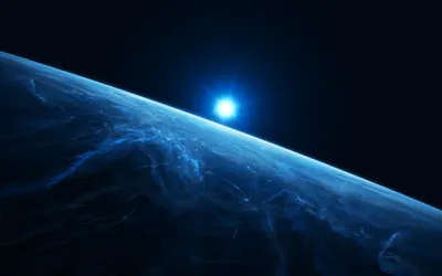 Calm Sci Wallpaper Space Wallpaper 4K 8000x5000 Sci-fi, Blue-toned, Space, Landscape, In, Hd, Showing, A, Glowing, Star, Above, Horizon, Pink, Green, Ultrawide, 4k