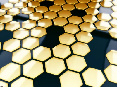 Abstract Pattern Interlocking Hexagons Abstract Wallpaper 4K 1920x1440 An, Abstract, 3d, Pattern, Featuring, Interlocking, Hexagons, In, Gold, Black, Creating, Striking, White, Landscape, Full HD