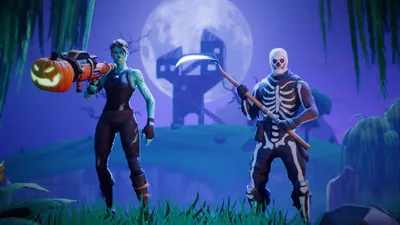 Fortnite Two Characters Wallpaper 4K, Space category