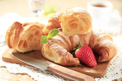 Flaky Croissants Ripe Strawberry Abstract Wallpaper 4K 4380x2920 4k, Ultra, Hd, Pc, Desktop, Wallpaper, And, Background, Flaky, Croissants, Ripe, Strawberry, White, Landscape