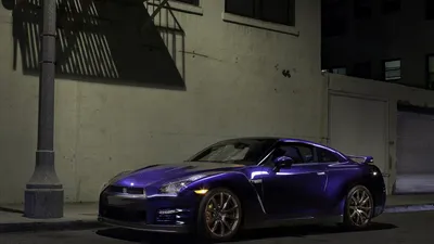 Blue Streetlight Urban Wall Night World Wallpaper 4K 1920x1080 Blue, Nissan, Gt-r, Parked, Under, A, Streetlight, Against, Urban, Wall, Night, Desktop, Brown, Ultrawide, Full HD