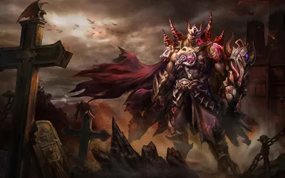 Vivid Dark Wallpaper Fantasy Wallpaper 4K 1920x1200 A, Dark, Fantasy, Warrior, Stands, Imposingly, Among, Grave, Markers, Clad, Intricate, Armor, Brown, Gray, Ultrawide, Full HD