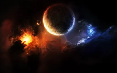 Sci Space Planets Dramatic Backdrop Space Wallpaper 4K 1920x1200 Hd, Desktop, Wallpaper:, Of, A, Sci-fi, Space, Scene, Featuring, Planets, Against, Dramatic, Brown, White, Red, Ultrawide, Full HD