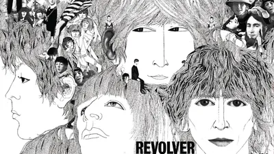 Beatles Revolver Album Blending Detailed Black/Dark Wallpaper 4K 1920x1080 Hd, Desktop, Wallpaper, Featuring, The, Beatles', Revolver, Album, Beatles, 039, Artwork, Blending, White, Gray, Ultrawide, Full HD