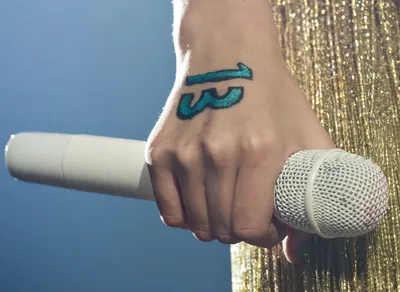 Close Hand Holding White Microphone Abstract Wallpaper 4K 2873x2100 Close-up, Of, A, Hand, Holding, White, Microphone, Number, Written, Set, Against, Blue, Gray, Landscape, QHD