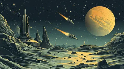 Sci Space Station Alien Space Wallpaper 4K 2912x1632 Hd, Desktop, Wallpaper:, Of, A, Sci-fi, Space, Station, Alien, Planet, Rocky, Terrain, Gray, Ultrawide, QHD