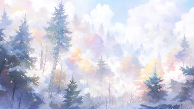 Serene Snowy Forest Capturing Wallpaper 4K, Nature category