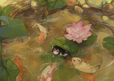 Dreamy Tsuyu Wallpaper Animals Wallpaper 4K 2048x1456 Hd, Desktop, Wallpaper, Featuring, Tsuyu, Asui, From, My, Hero, Academia, She, Blending, Brown, Landscape, Full HD