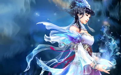 Calm Serene Wallpaper Fantasy Wallpaper 4K 1920x1200 A, Serene, Fantasy-themed, Wallpaper, Featuring, An, Elegant, Figure, Adorned, Oriental, Attire, Surrounded, White, Brown, Ultrawide, Full HD