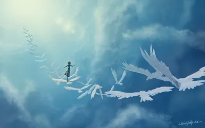 Artistic Rendering Person Riding Animals Wallpaper 4K 1920x1200 Hd, Desktop, Wallpaper:, Featuring, An, Artistic, Rendering, Of, Person, Riding, Back, Flying, Gray, Ultrawide, Full HD