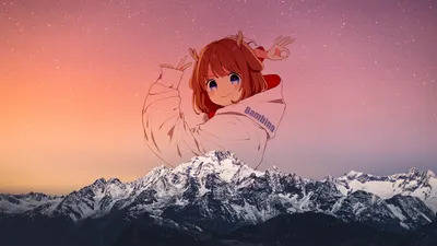 Anime Virtual Youtuber Character Red Nature Wallpaper 4K 1920x1080 Anime-style, Virtual, Youtuber, Character, With, Red, Hair, And, Bright, Eyes, Set, Against, Black, Gray, Ultrawide, Full HD