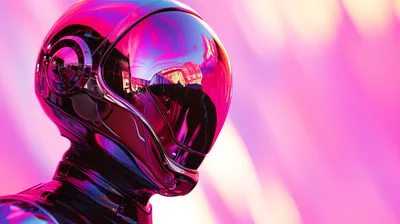 Moody Aesthetic Wallpaper Abstract Wallpaper 4K 2912x1632 Hd, Desktop, Wallpaper, Featuring, An, Aesthetic, Astronaut, With, Reflective, Helmet, Against, Vivid, White, Pink, Ultrawide, QHD