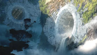 Sleek Sci Wallpaper World Wallpaper 4K 1920x1080 Hd, Sci-fi, Cityscape, Featuring, Massive, Circular, Structures, Embedded, Cliffside, Mist, Futuristic, Architectural, Brown, White, Gray, Ultrawide, Full HD
