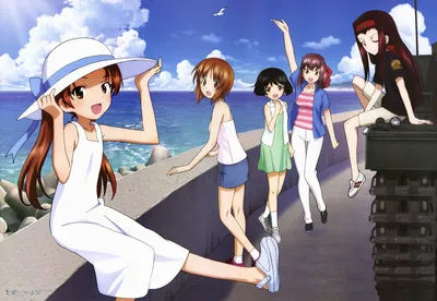 Golden Anime Wallpaper Nature Wallpaper 4K 8796x6062 Anime, Girls, Und, Panzer, 8k, Ultra, Hd, Pc, Desktop, Five, Summer, Outfits, White, Landscape, 4k
