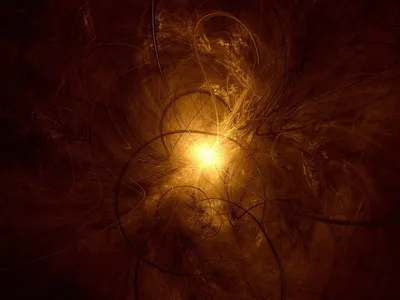 Abstract Fractal Design Glowing Golden Black/Dark Wallpaper 4K 1600x1200 Abstract, Fractal, Design, With, Glowing, Golden, Light, And, Swirling, Dark, Lines, Rendered, Brown, Landscape