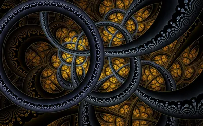 Abstract Fractal Design Abstract Wallpaper 4K 1920x1200 Hd, Pc, Desktop, Wallpaper, Featuring, An, Abstract, Fractal, Design, Interlocking, Dark, Rings, Brown, Ultrawide, Full HD