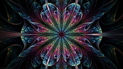 Vibrant Fractal Design Abstract Wallpaper 4K 2560x1440 Vibrant, Fractal, Design, With, Intricate, Colorful, Patterns, Radiating, Symmetrically, Creating, Mesmerizing, Abstract, Gray, Brown, Teal, Ultrawide, QHD