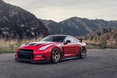 Vibrant Red Wallpaper Nature Wallpaper 4K 5458x3639 A, Red, Nissan, Gt-r, Parked, On, Mountain, Road, Captured, Stunning, Detail, Ultra, White, Gray, Landscape, 4k