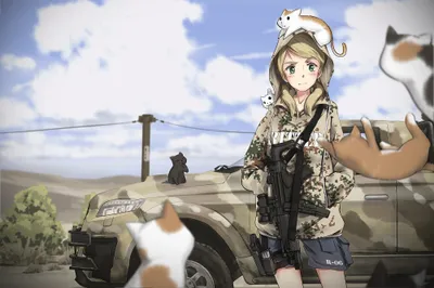 Anime Girl Green Eyes Animals Wallpaper 4K 2000x1333 Anime-style, Hd, Desktop, Wallpaper, Featuring, A, Girl, With, Green, Eyes, Holding, Gun, White, Ultrawide, Full HD