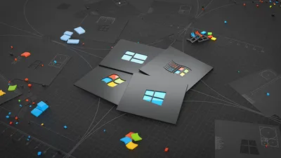 Various Windows Logos Wallpaper 4K, Technology category