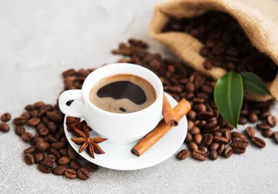 Serene Still Wallpaper Abstract Wallpaper 4K 5314x3714 Still, Life, Drink, Coffee, Beans, Cinnamon, Cup, Food, Desktop, White, Landscape, 4k