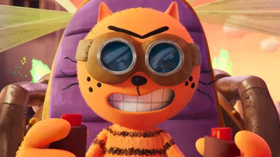 Radiant Vibrant Wallpaper Abstract Wallpaper 4K 2880x1620 A, Vibrant, Scene, From, Dog, Man, (2025), Featuring, Animated, Character, Goggles, Orange, Gray, Purple, Ultrawide, QHD